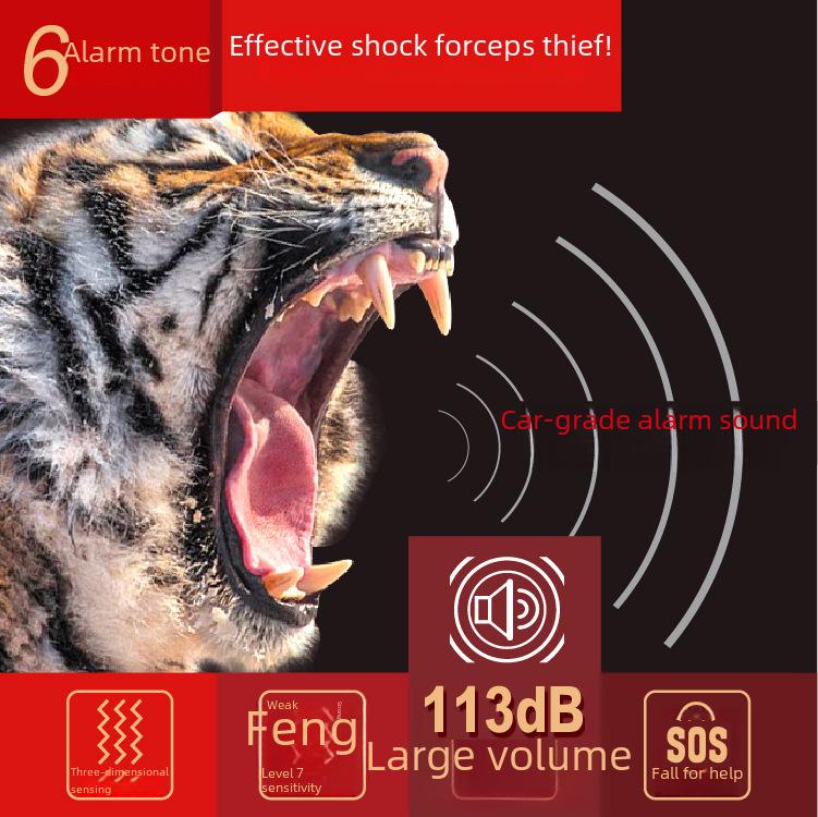 Alarme Remoto Antifurto para Bicicleta Elétrica Preta com Sensor de Vibração Sem Fio