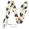 Cute Bow Pattern Lanyard with Clear ID Badge Holder Detachable Durable Strap for Outdoor Activity Pass Office Work Use