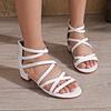Verano 2026 Nueva Moda Infantil Sandalias Romanas Tacón Alto Grueso Zapatos de Princesa Mujer