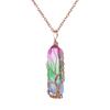 Vintage Hand-Wound Colorful Crystal Stone Necklace, Crystal Pillar Life Tree Necklace N523