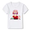 Anime Jujutsu Kaisen Cartoon Print Kinder T-Shirts Kinder T-Shirt Damen T-Shirt Jungen Oberteil Erwachsene Kinder Eltern-Kind Männer Baumwolle T-Shirt
