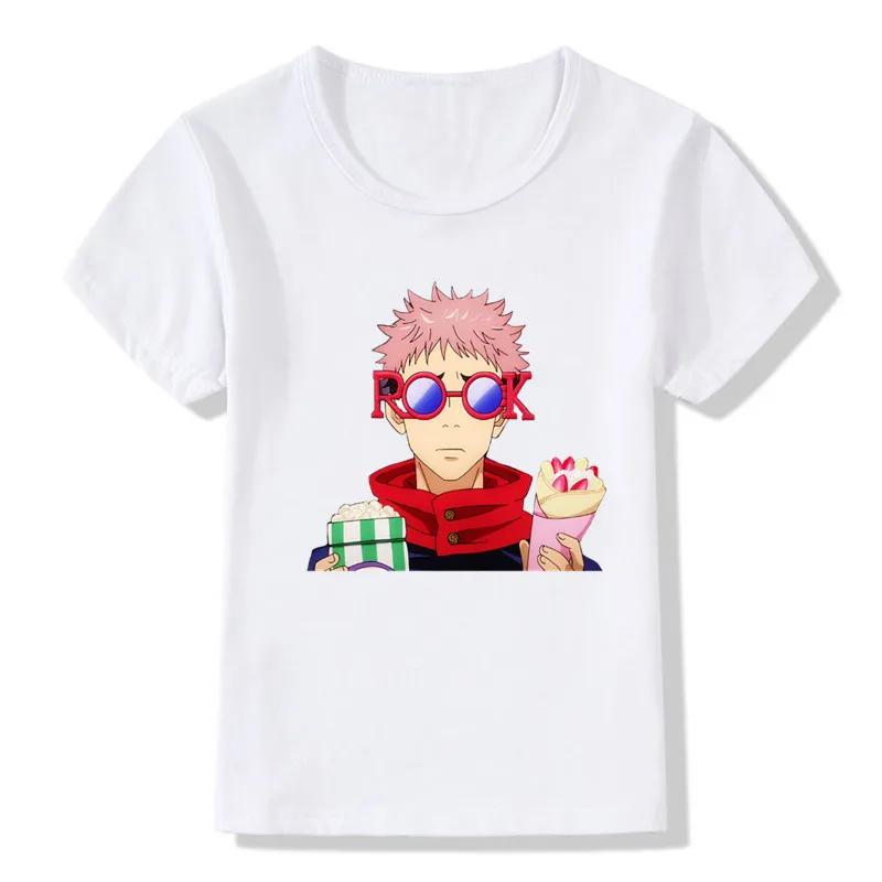 Anime Jujutsu Kaisen Cartoon Print Kinder T-Shirts Kinder T-Shirt Damen T-Shirt Jungen Oberteil Erwachsene Kinder Eltern-Kind Männer Baumwolle T-Shirt