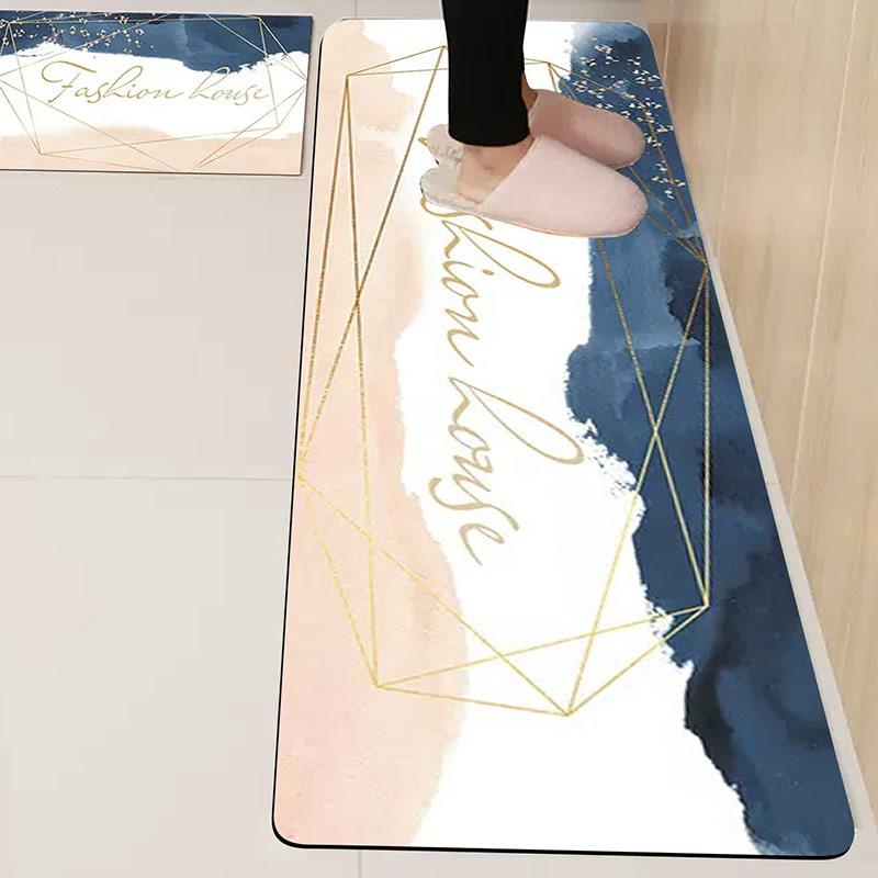 

Nordic Kitchen Mat For Floor Drying Kitchen Carpet Waterproof Bath Mat Anti-Slip Long Area Rugs Doormats For Living Room 45CMx75CM