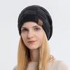 Fashion Tie Dye Knitted Hat For Women Gradient Striped Winter Hat Warmer Female Knitted Skullies Beanies Outdoor Hedging Cap