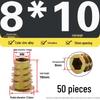Zinc Alloy Hex Self-Tapping Nut with Washer for Furniture, Internal/External Thread, Medium Wood, Sizes M4-M8.