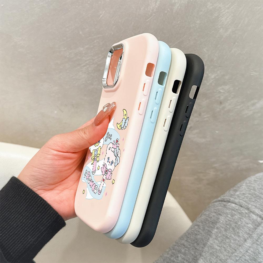For Vivo V23 V25 V27 V29 V30 Y27S Y28 Y33S Y36 Infinix Hot30I Hot40 Tecno Spark20 Cartoon Black Cat Silver Edge Soft Liquid Silicone Protective Casing