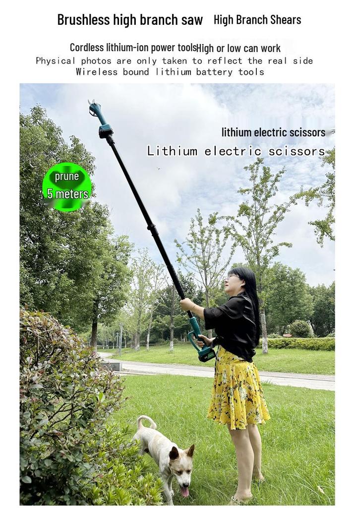 Electric Telescopic High-Branch Pruner Saw for Thick Garden and Fruit Tree Branches
