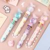 Cartoon Multicolor Retractable 10 Color Multifunctional Ballpoint Pen For Student Hand Account Marking