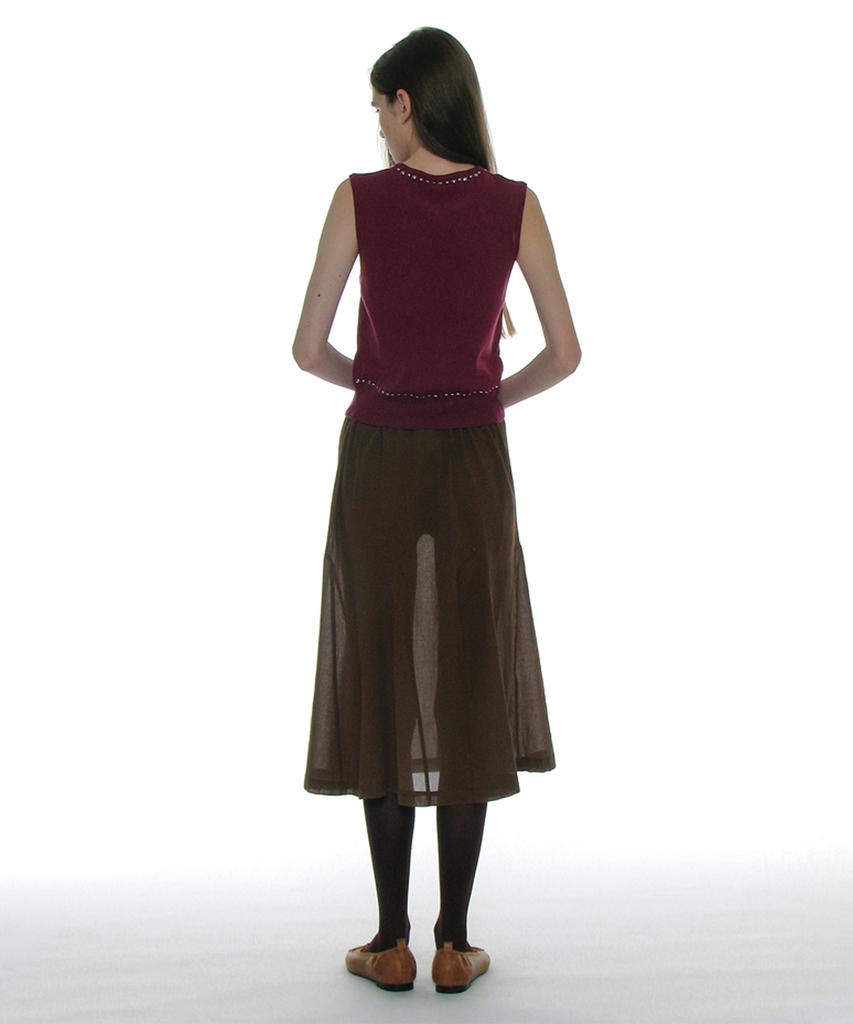 PARTIMENTO WOMEN Studded Knit Sleeveless Top_Plum