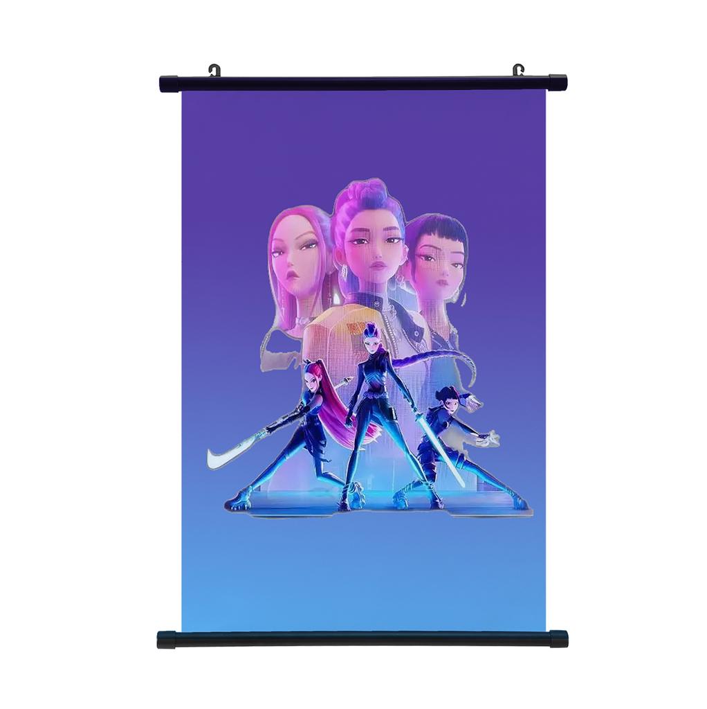 KPop Łowcy Demonów Plakat Obraz do Zawieszenia Huntrix Girl Zoey Rumi Mira Saja Chłopcy Kpop Wystrój Domu Plakat Zwój Ścienny