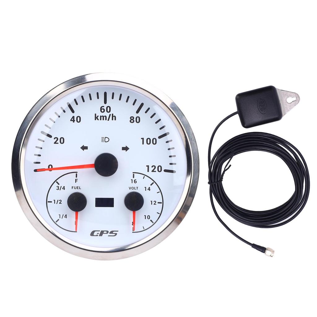 3 In 1 GPS Speedometer 0 To 120KM H 110mm Odometer 8 To 16V Voltage Gauge E 1 4 1 2 3 4 F Fuel Level Meter with Turn