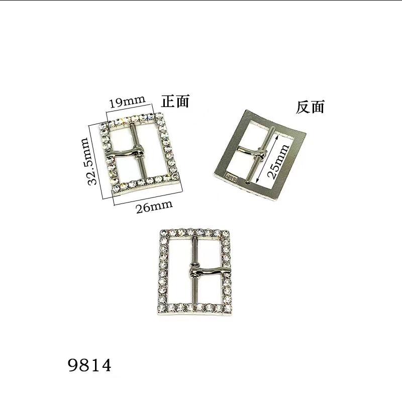 New Multi Size Gold and Silver Double Color Metal Zinc Alloy Water Diamond Rectangular Buckle Luggage Adjustable Buckle with Sun