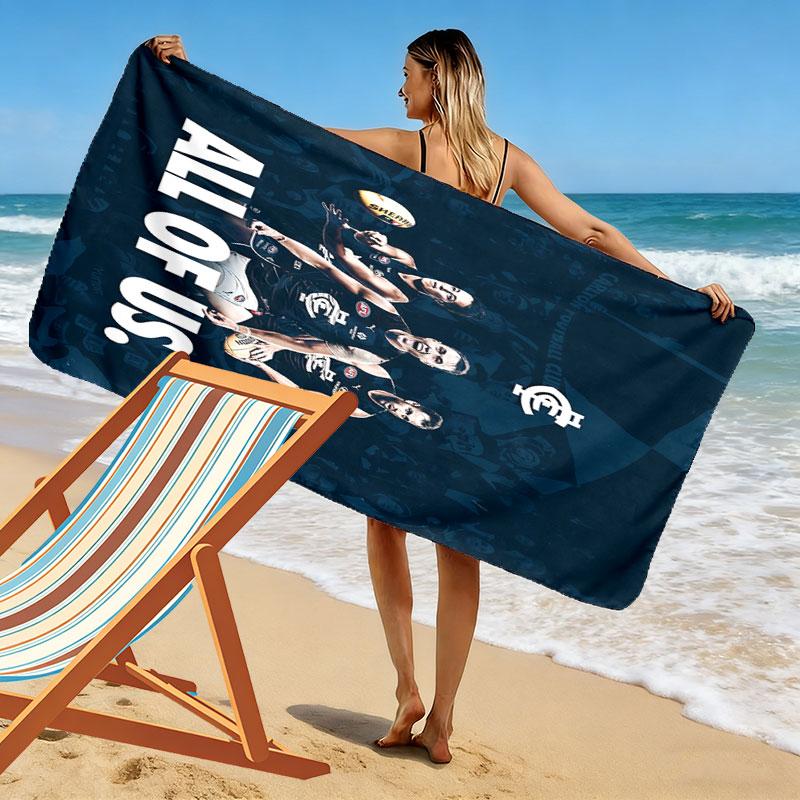 Carlton Power Print Beach Towel, Large Soft Quick Dry Towel for Beach Camping Swimming