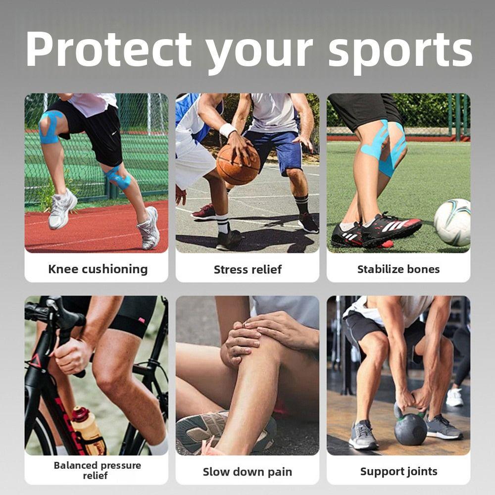 2 db Légáteresztő Előre vágott Kineziológiai Szalag Rugalmas Atlétikai Térdszalag Rugalmas Szalag Sportvédelem