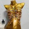 Handmade Boho Style Festival Body Chain Pearl Bead Bra Cover With Tassels Women Rainbow Crystal Beach Beaded Top