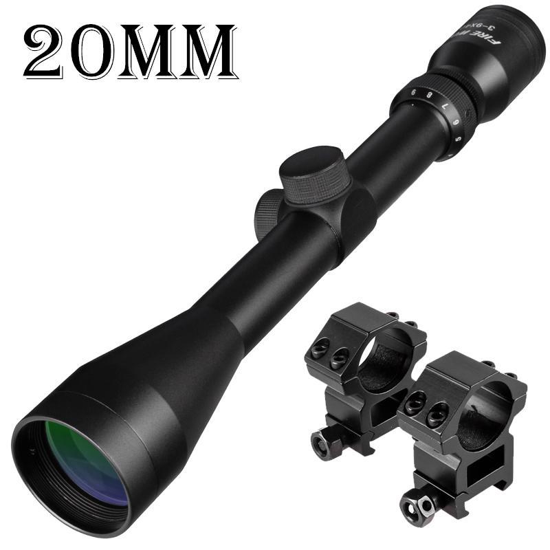 FIRE WOLF 3-9X40 Tactical Riflescope Optic Sniper Deer Rifle Scope Hunting Scopes Airgun Rifle Outdoor Reticle Sight
