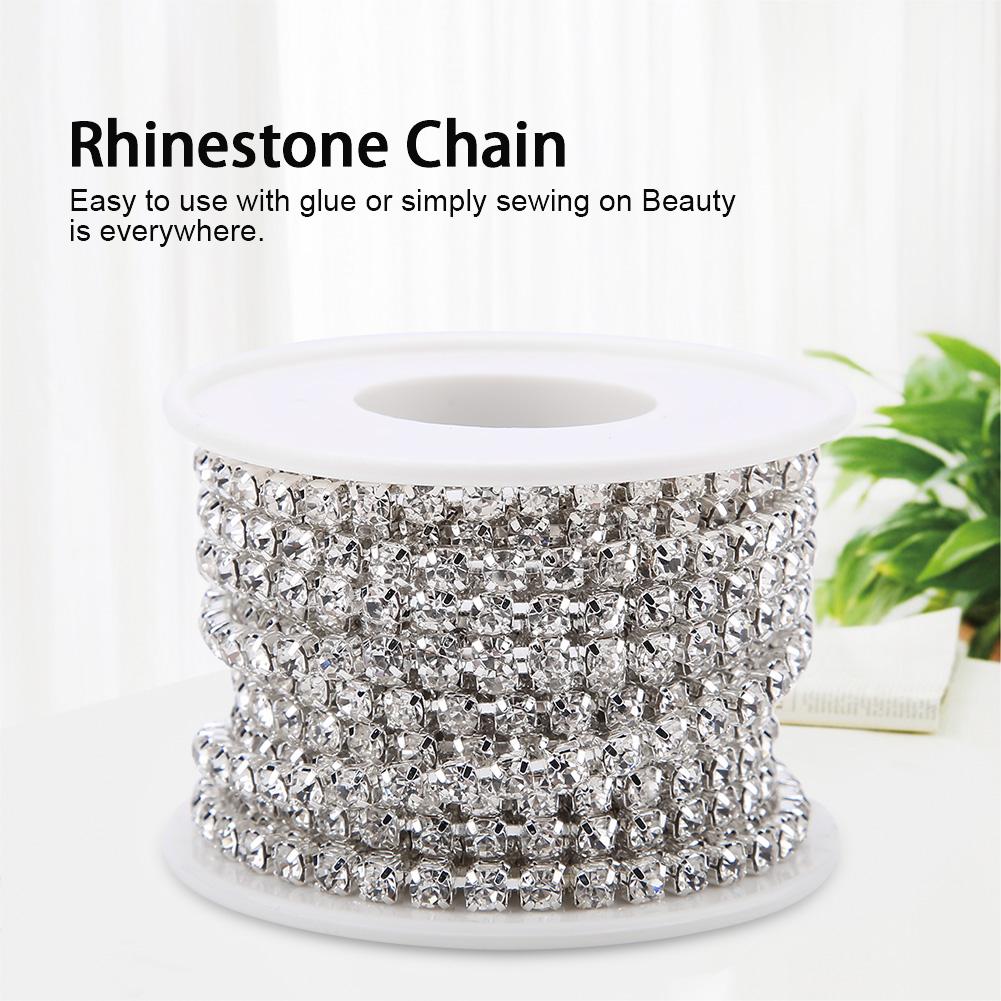 SS16 5yardCelsiusroll   Rhinestone Chain   Fashion Close Cup Chain Golden Apparel Accessories