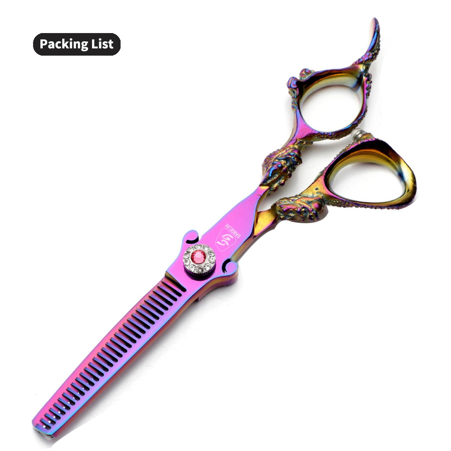 

Ножиці для волосся Sangelar 6 дюймів Pink Sword Design Професійні перукарські перукарні Інструменти для стрижки волосся 6 Thinning рожевий