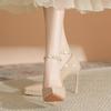 Fashion Autumn New Stiletto High Heels Women's Pointed Head Shallow Mouth Metal Chain Anti-slip Wear-resistant Single Shoes