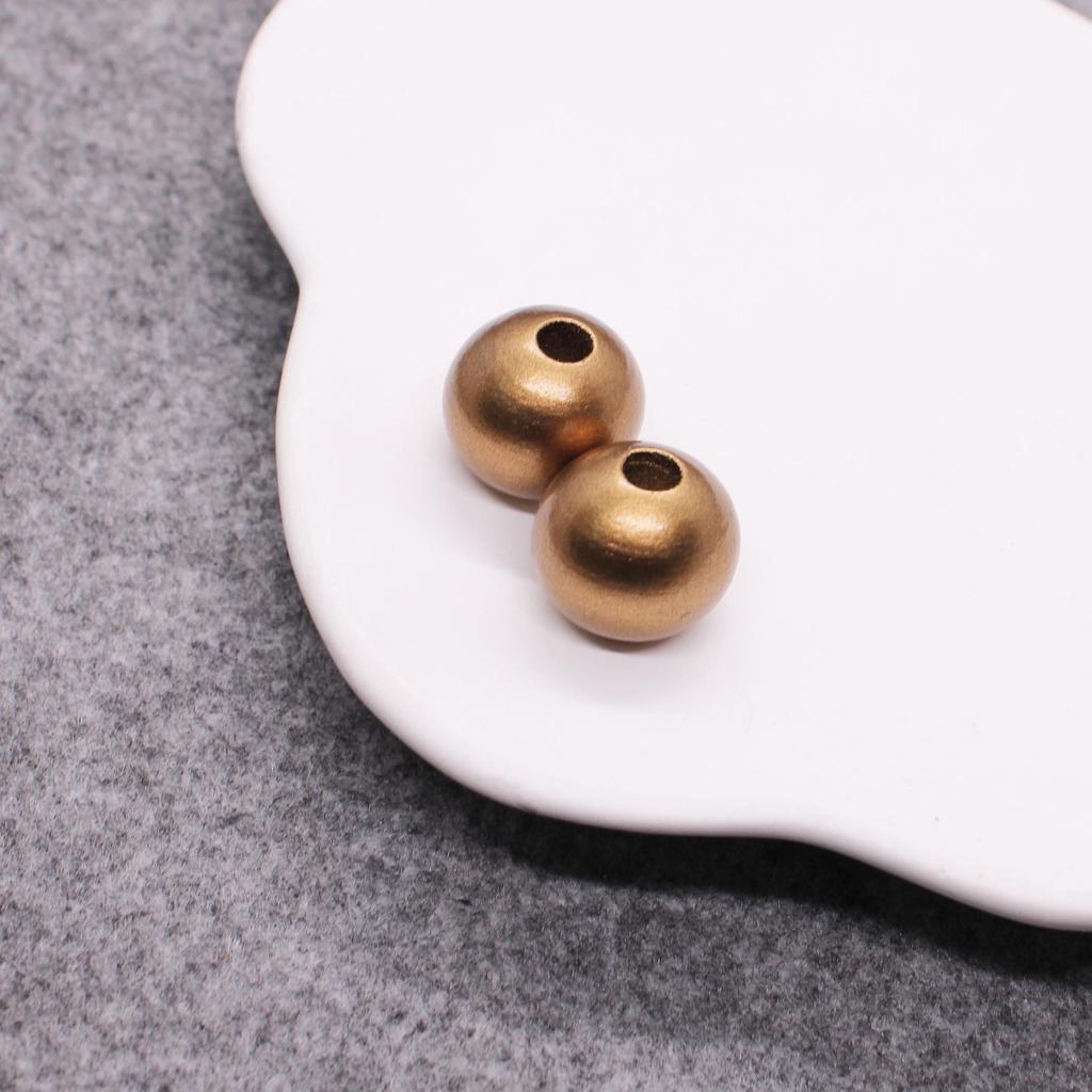 Children's Solid Color 16mm Wooden Beads - Colorful Round Beads for DIY Jewelry