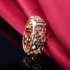 European-American Two-Tone Electroplated Hollow Pattern Ring