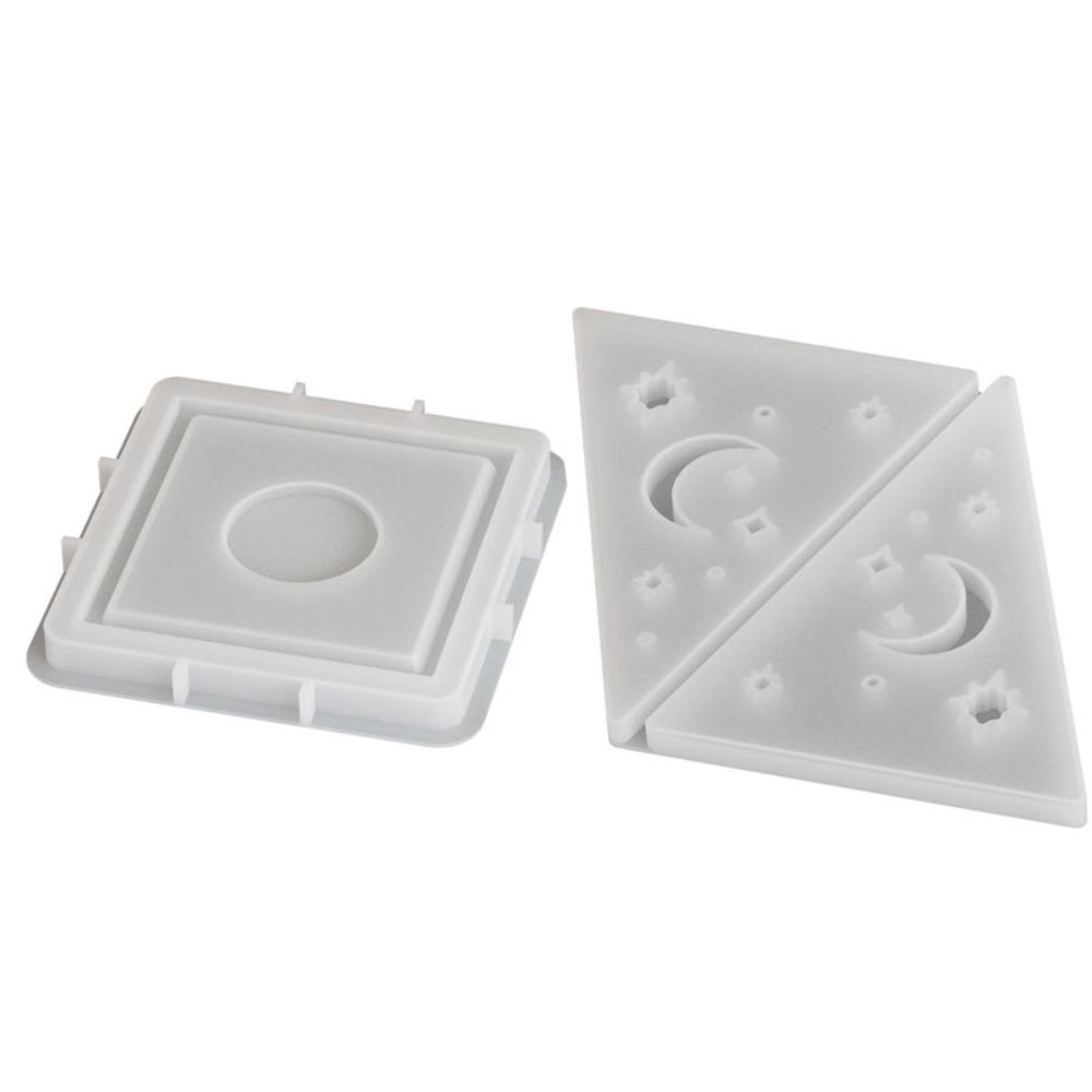 

Odorless Pyramid Candle holder Mold Reusable Candle Mould Handmade Candlestick Mold DIY Moon