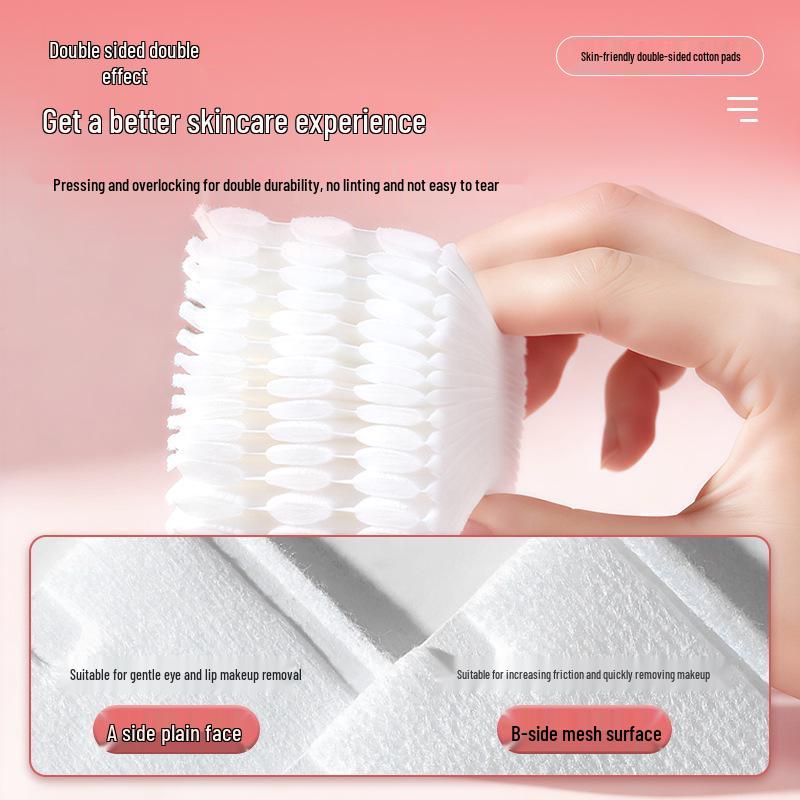 Dual-Effect Thick Cotton Makeup Remover Pads - Disposable 3-Layer Wet Compress Cotton Pads