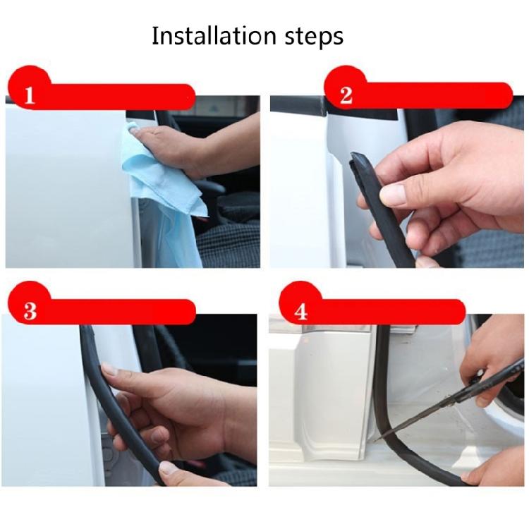Car Door B Pillar Trim Edge Moulding Rubber Noise Weatherstrip Seal Strip Black