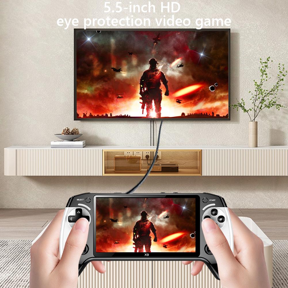 5.5 Inch Screen Handheld Game Console 1500mAh Handheld Game Player Type-C Charging Portable Game Player for Kids Adults
