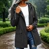 Trench da Donna con Cappuccio di Media Lunghezza Giacca Casual dalla Vestibilità Ampia per l'Uso Esterno Quotidiano