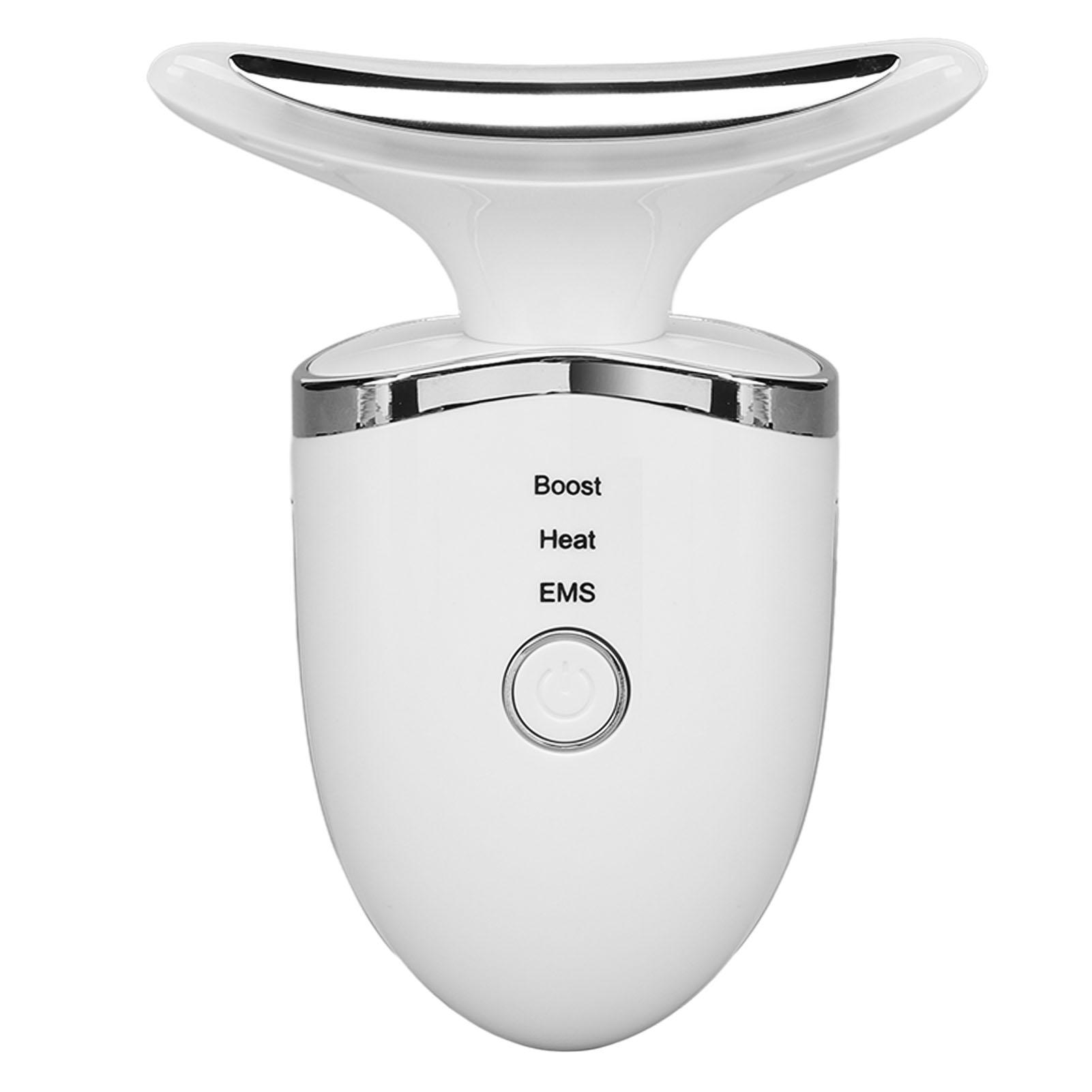 

Массажер для подтяжки шеи с подогревом, разноцветные огни, микротоковое устройство для подтяжки кожи шеи, белый цвет