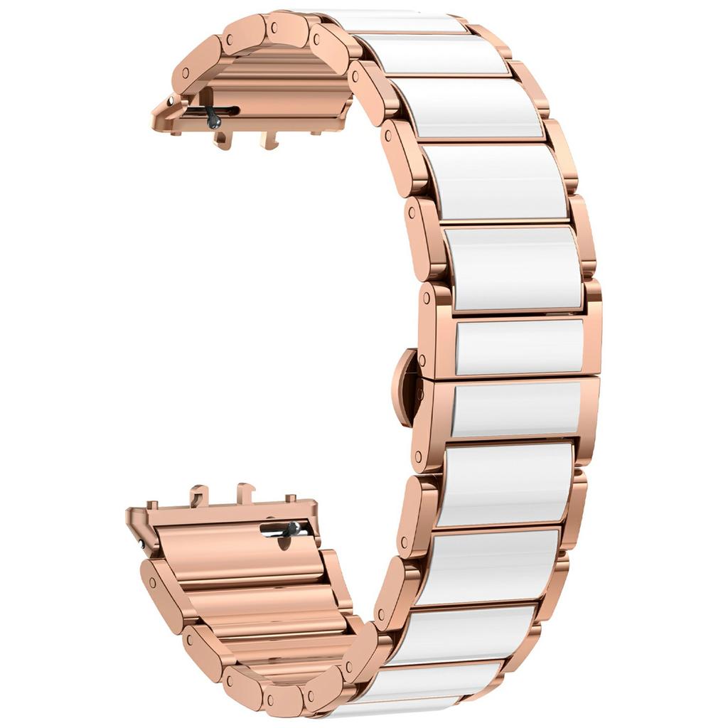 For Samsung Galaxy Fit3 Watch Band Stainless Steel Ceramic-Like Finish Wrist Strap