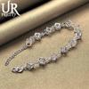 925 Sterling Silver Square Zircon Bracelet Fashionable Wedding Jewelry