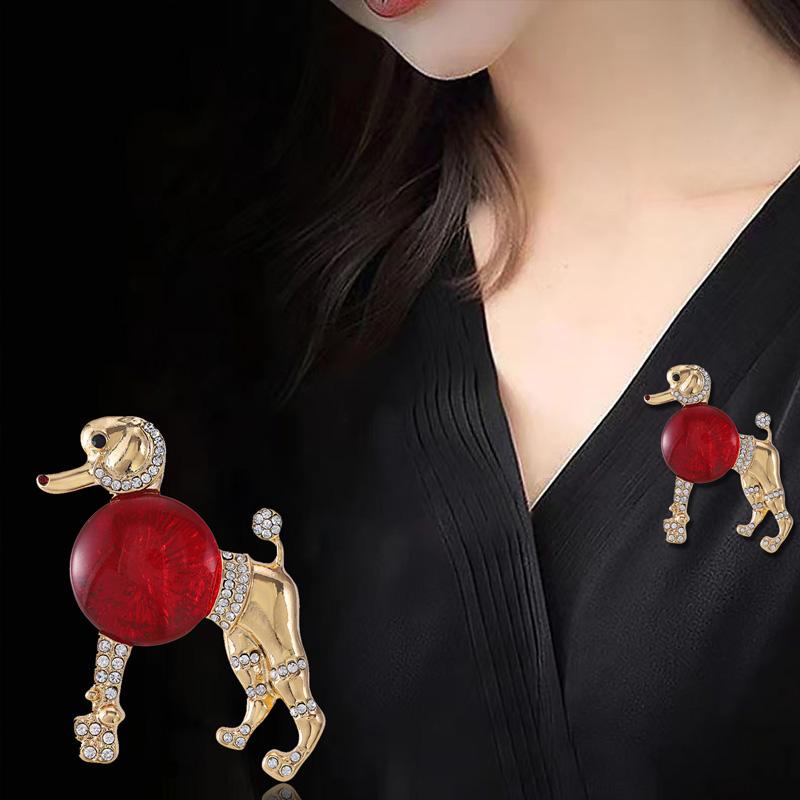 1PC Rhinestone Baroque Style Bear Shrimp Shape For Women Girls Animal Brooches Vintage Coat Suit Accessories Elephant Frog