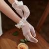 Seethrough Sheer Bowknot Bridal Gloves Elegant Nylon Easy To Wear Short Gloves for Wedding Ceremonies Bride Accessory