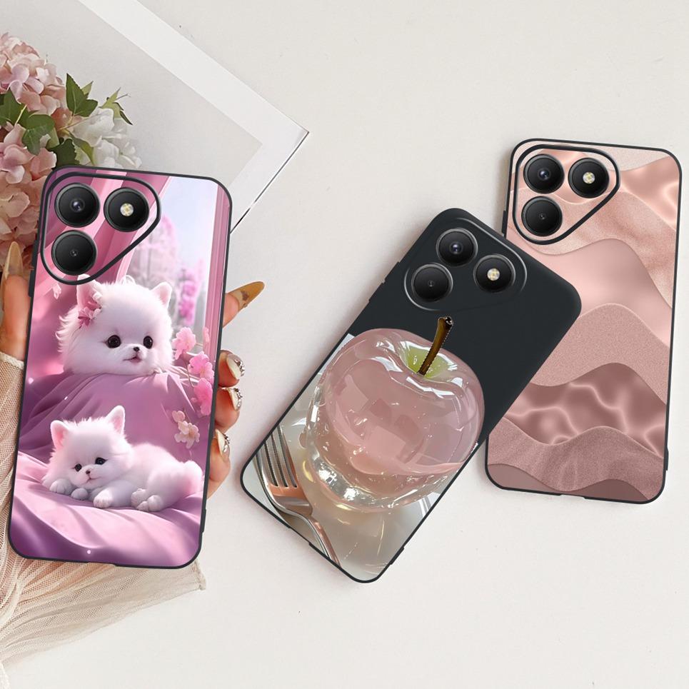 Casing For Tecno Pova 7 4G 5G LJ6 LJ7 Phone Case Pova 7 Pro Pova7 Ultra Cases Cute Cartoon Animals Dragon Lion Soft Black Cover