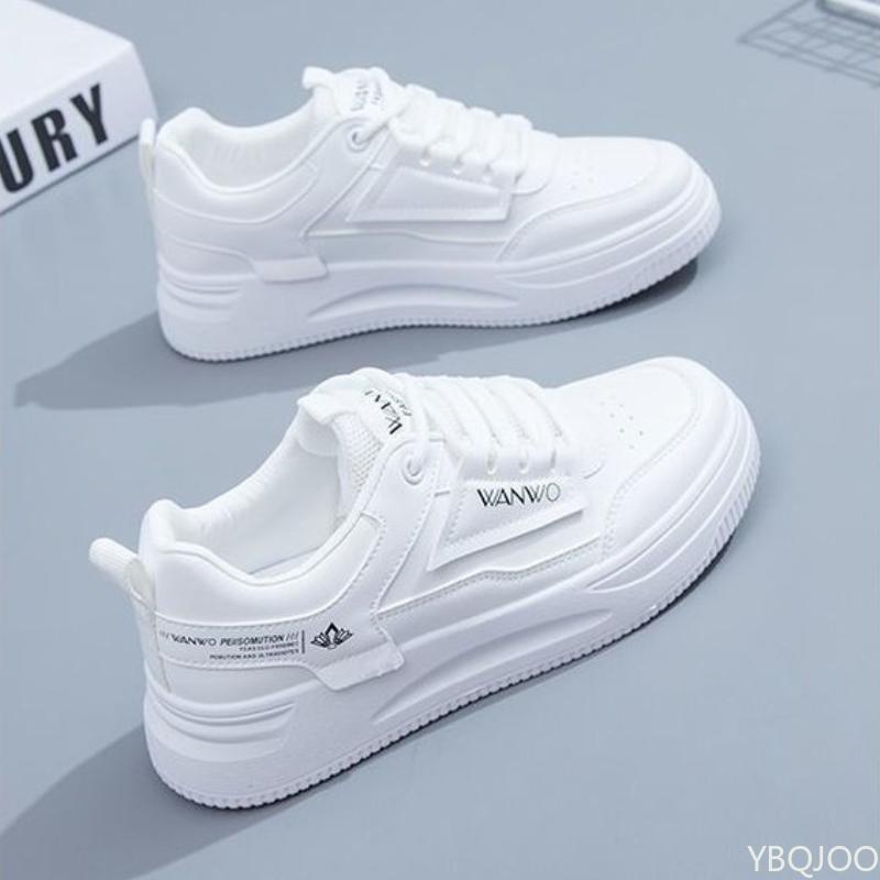 Ladies Casual Fresh Sneakers Trendy Outdoor Running Shoe Versatile Lace Up White Shoes Fashion Comfortable Women's Shoes Mujer