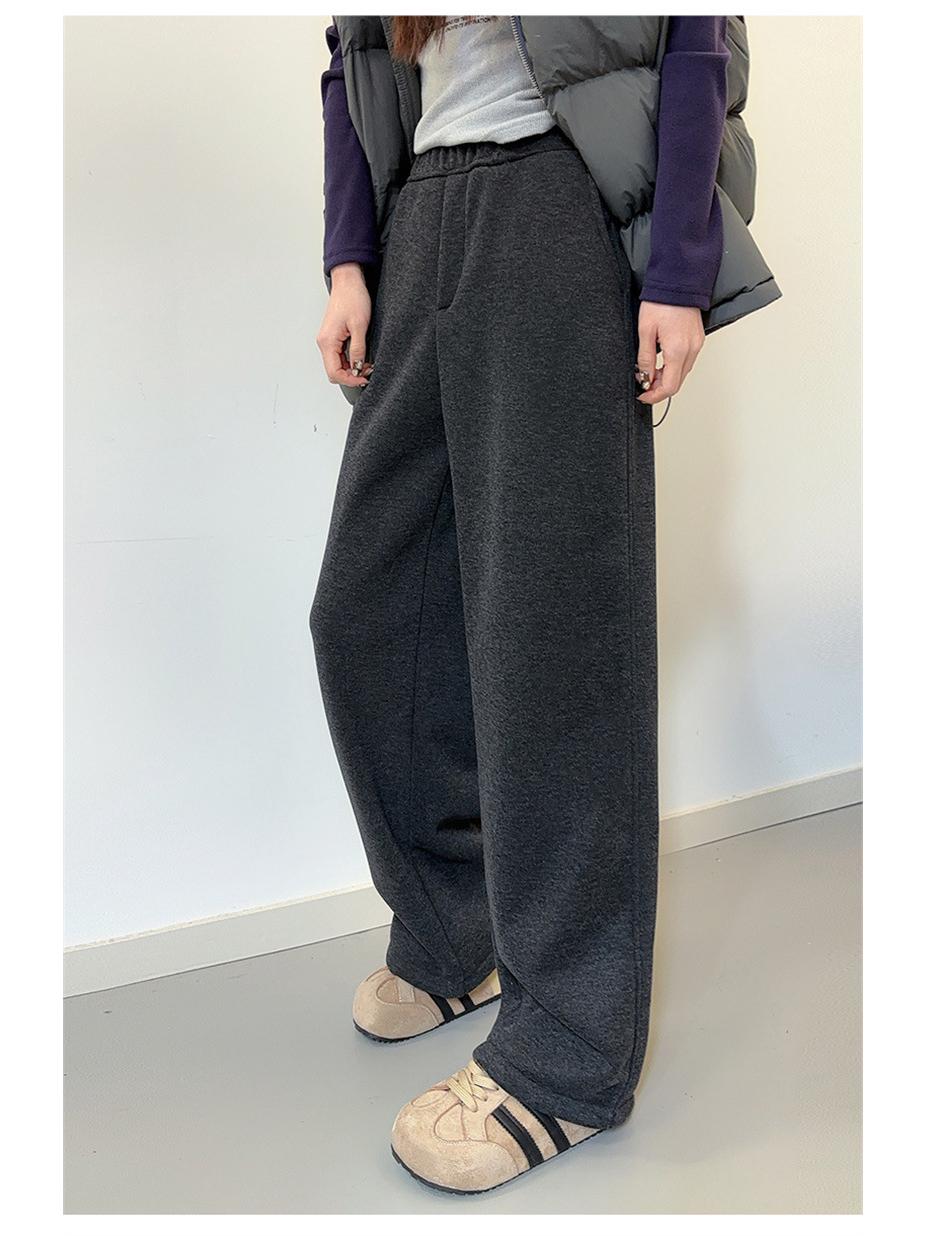 2025 Trendy Slimming Wool Curved Knife Velvet Casual Long Pants S