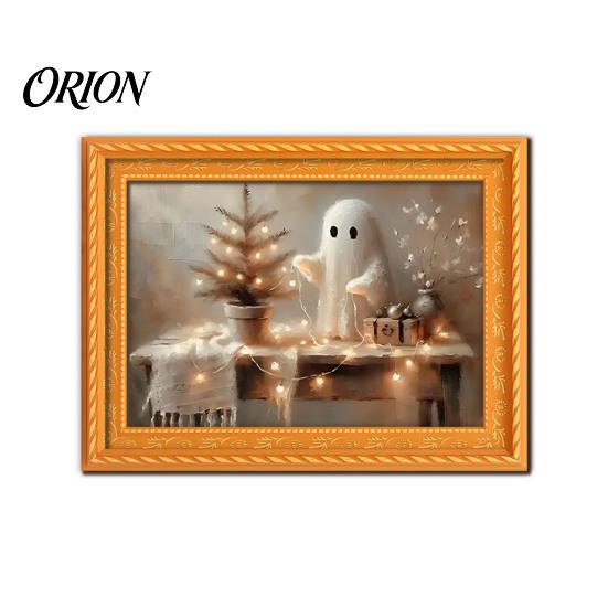 Decorative Metal Cabinet Magnets Christmas Ghost/Dog/Cat Fridge Magnets, Retro Wooden Photo Frame Refrigerator Magnet, Strong Magnetic Decorations
