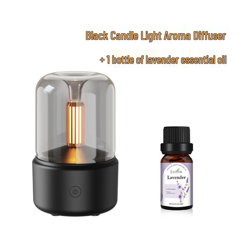Ultrasonic Essential Oil Diffuser & Aromatherapy Humidifier with Candlelight Effect