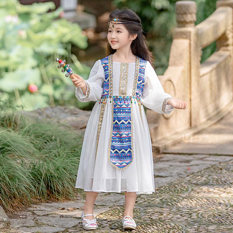 Children's Xinjiang-Inspired Dance Costume for Boys and Girls - Spring & Autumn, Mid-Autumn Festival & National Day
