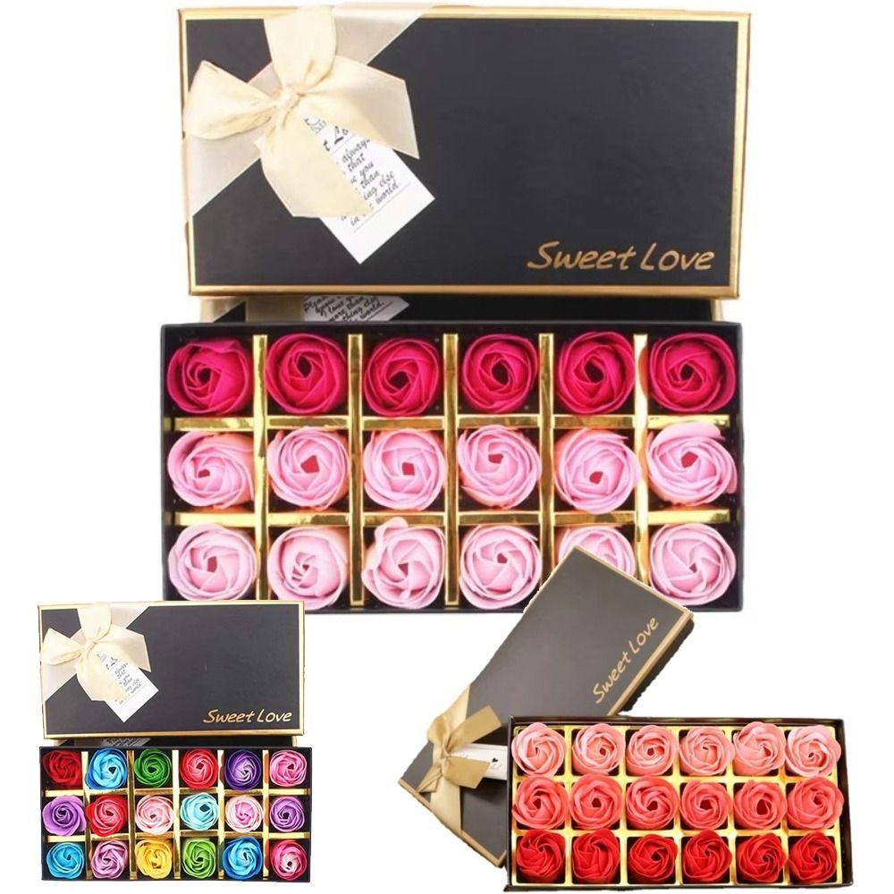 18Pcs Romantic Scented Soap Rose Flower Artificial Rose Flowers Valentine's Day