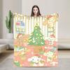 Cinnamoroll Christmas Fleece Blanket  Funny Throw Blankets for Bed Sofa Couch 125*100cm Plush Thin Quilt