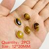 2PCS Natural Yellow Tiger Eye Stone Pendant Heart Star Drop Shape Symbolizing bravery and wealth protection Amulet Healing Charm