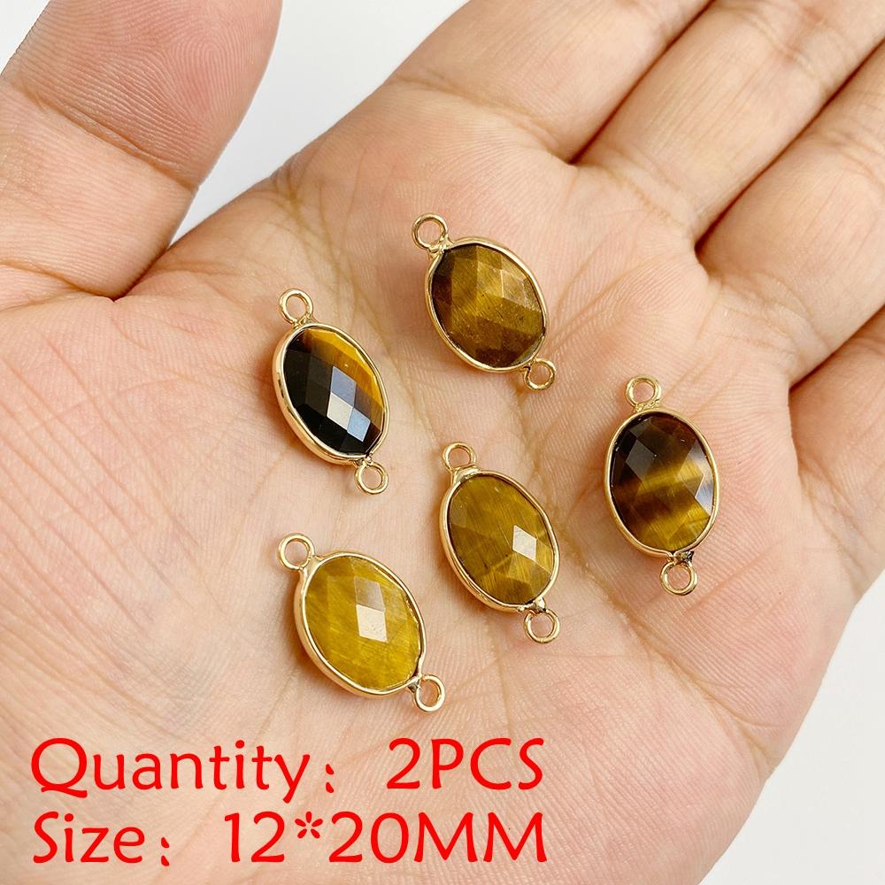2PCS Natural Yellow Tiger Eye Stone Pendant Heart Star Drop Shape Symbolizing bravery and wealth protection Amulet Healing Charm