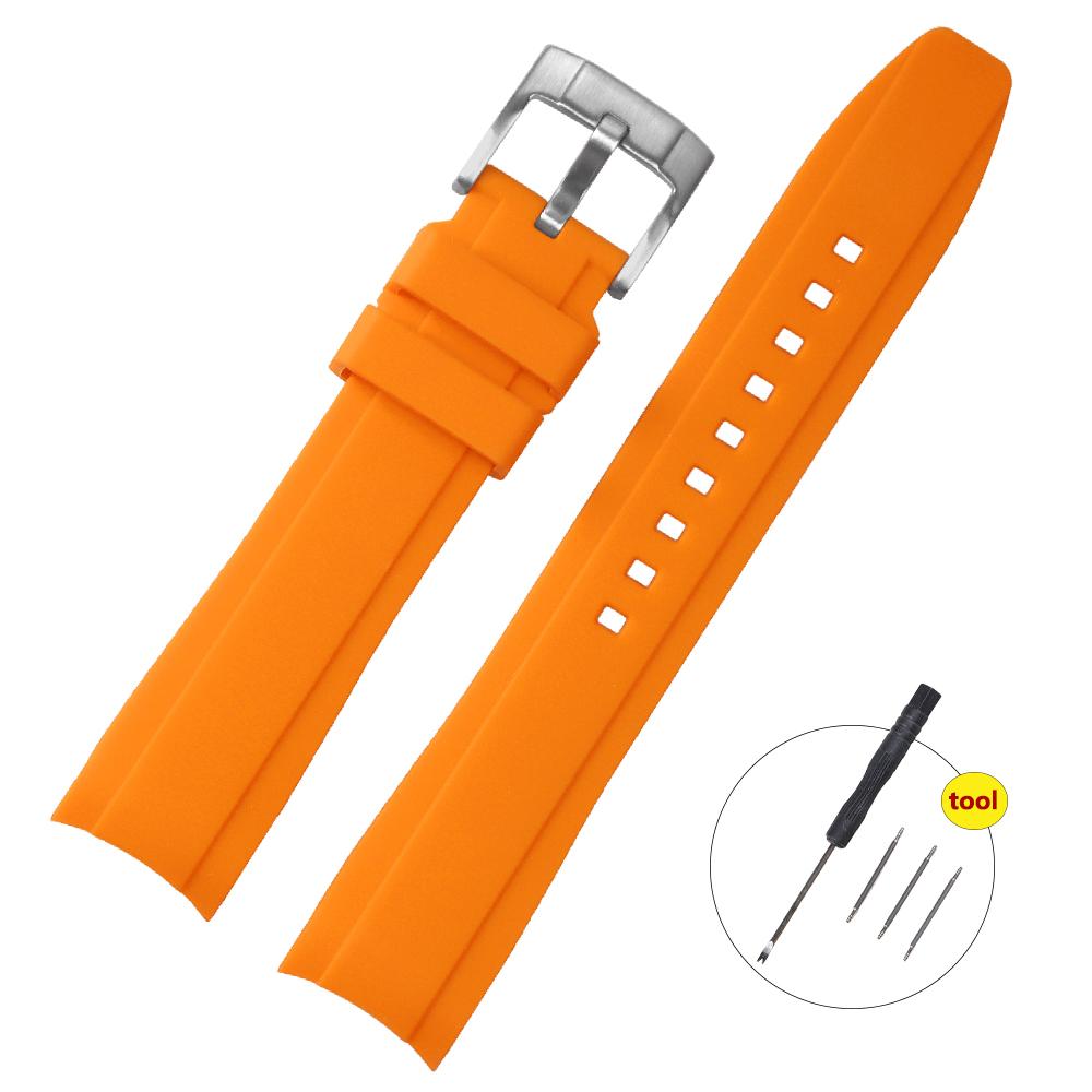20mm Watch Band for Omega X Swatch Strap for Seamaster 300 for Citizen 22mm Men Women Rubber Silicone Curved End Wrist Bracelet