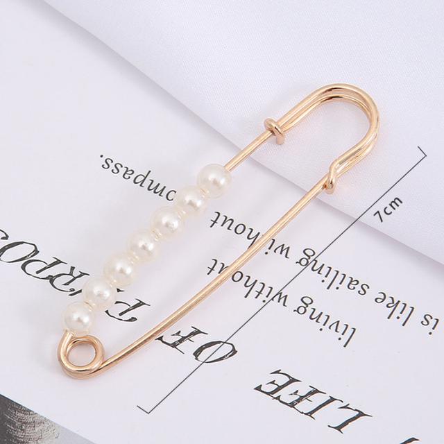 Neue Bundnadel Zubehör Schal Schnalle Perlen Kristall Gold Farbe Brosche Taille Tighting Clap Anti Exposed Sicherheitsnadeln