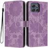 Wallet Case for Moto G86 - Leather/PU, Purple, With Lanyard