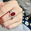 Ruby Gemstone Women's Adjustable Luxury Ring - Versatile High-End Design for Internet Celebrity Style