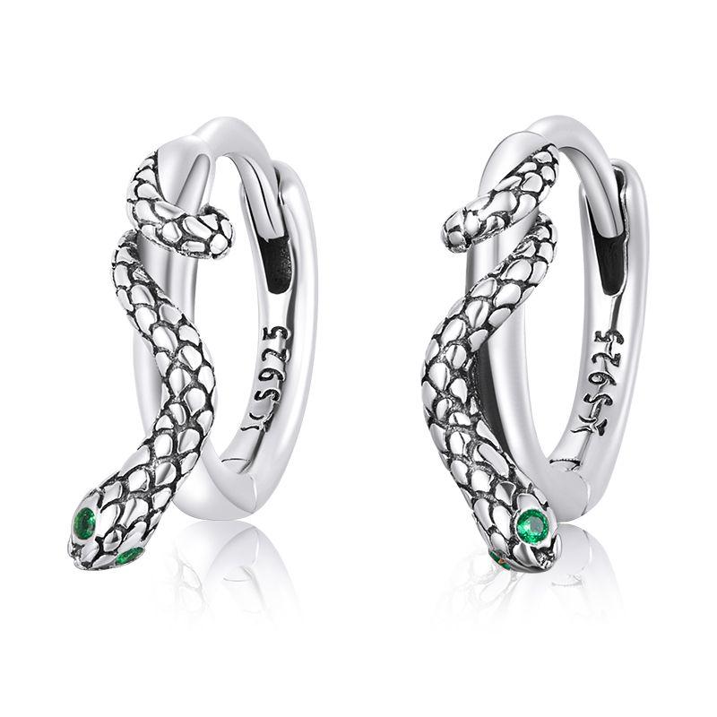 WOSTU 925 Silver European Simple CZ Ear Buckles Heart Hoop Earrings for Women Wedding Gift Minimalism Jewelry E737